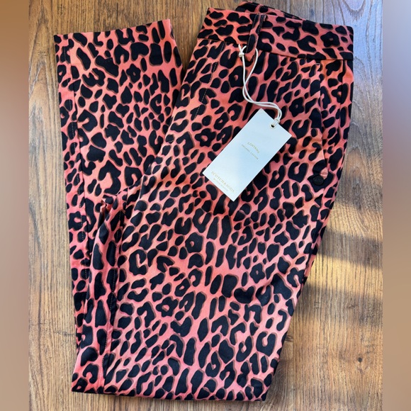 Scotch & Soda Red Leopard Print Chino Pants, Size 24, NWT - Picture 4 of 7